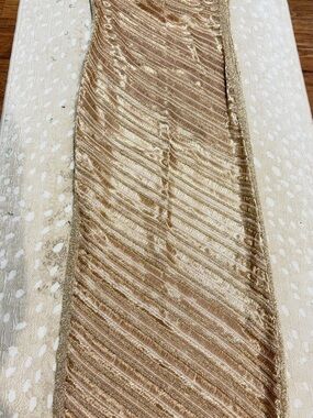 Herve Leger Gold One-Shoulder Metallic Bandage Dress